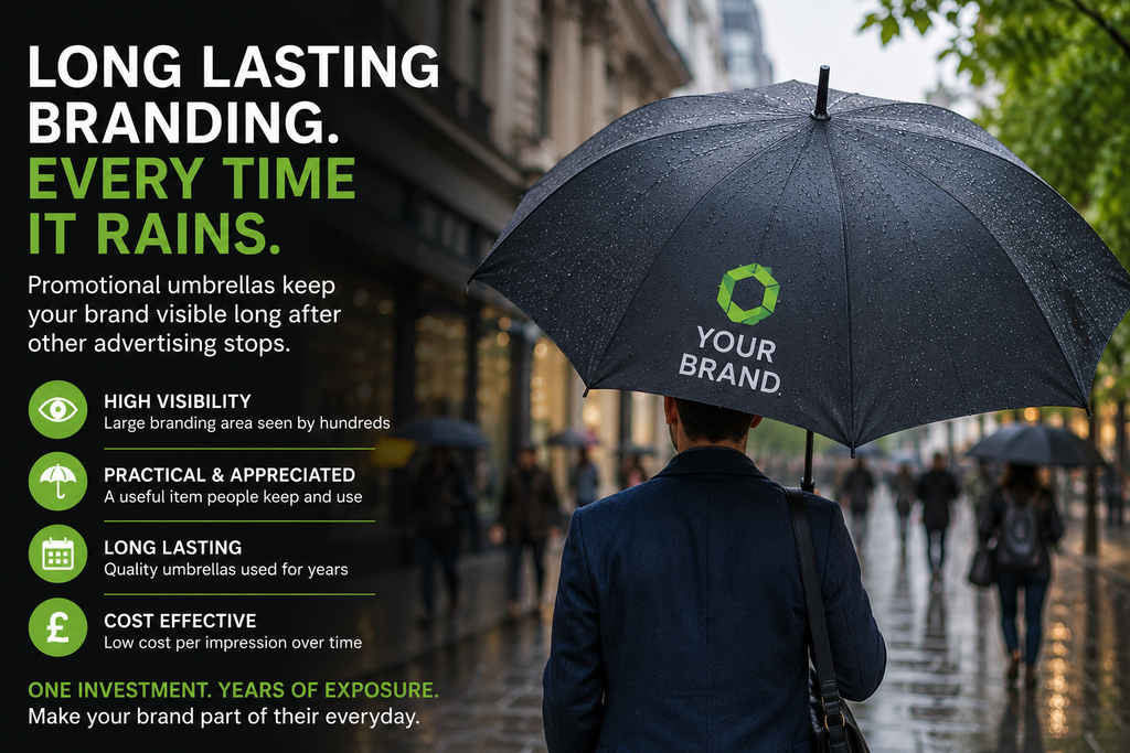 Why Promotional Umbrellas Continue to Deliver Results Long After Traditional Advertising Stops