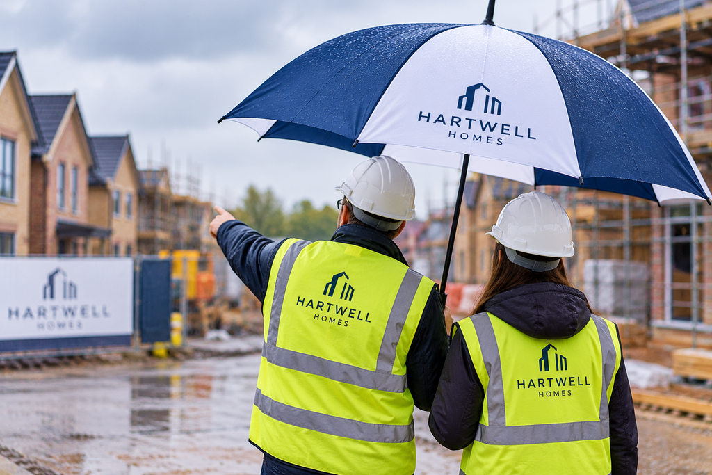 Why Branded Umbrellas Make Sense for Construction Companies and Housebuilders