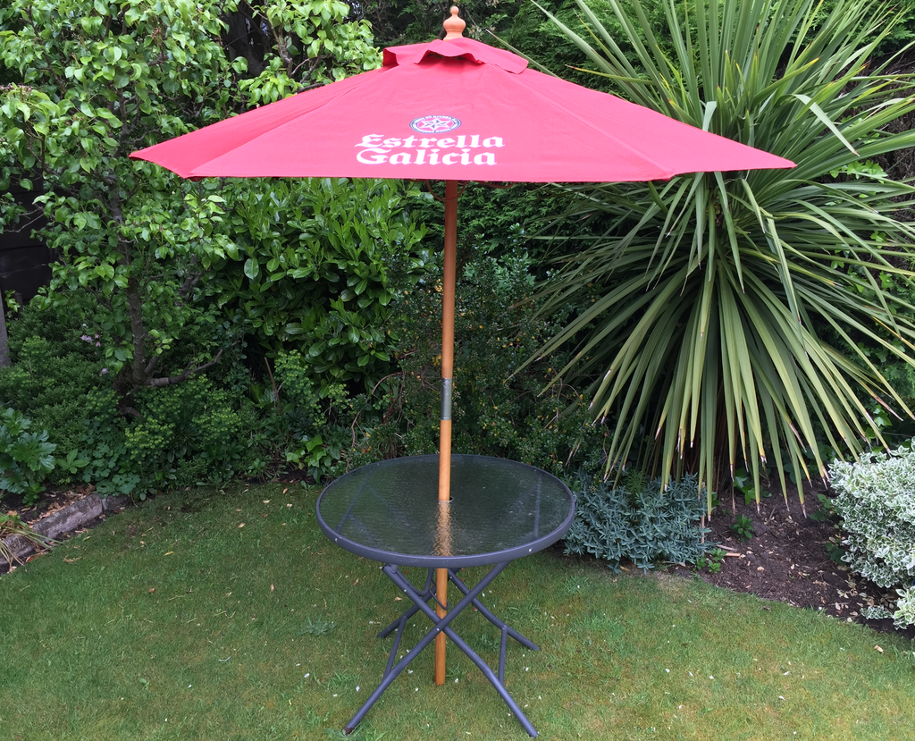 Windsor 2m Round Wooden Printed Parasol