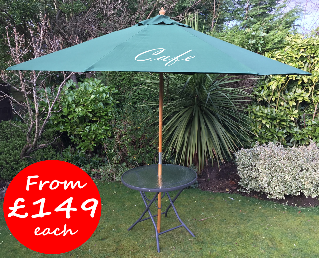 3 Metre Windsor Wooden Printed Parasols