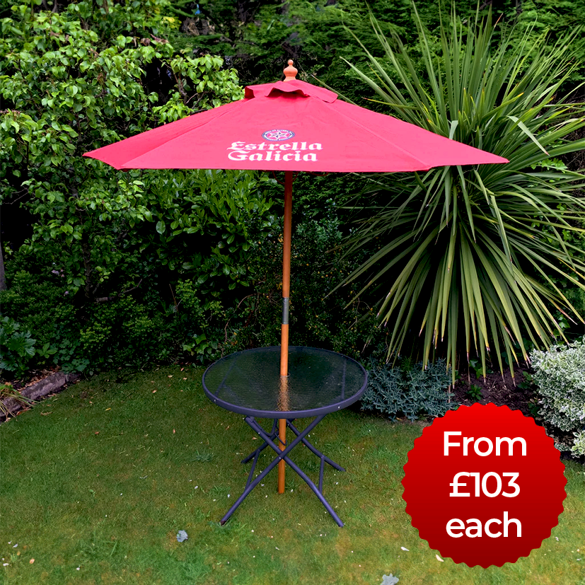 Windsor 2.5 Metre Round Wooden Branded Parasol