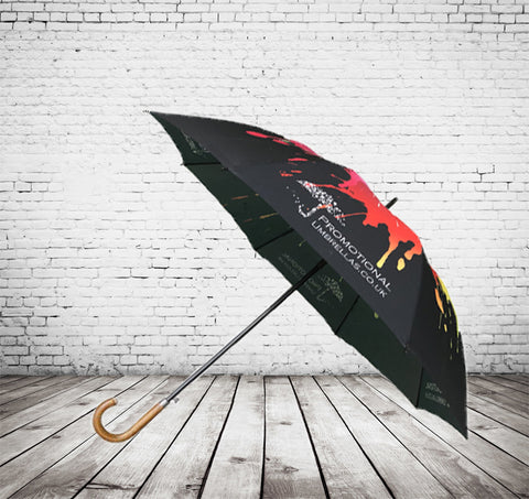 Automatic Corporate Gents Walking Umbrella Full Canopy Print