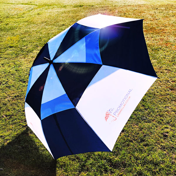 Cyclone Auto Vented Golf Umbrella - VERY HIGH QUALITY - BEST SELLER - As low as £13.90 each Printed & Delivered