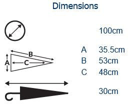 Mini Sports Auto Folding Deluxe Umbrella Dimensions