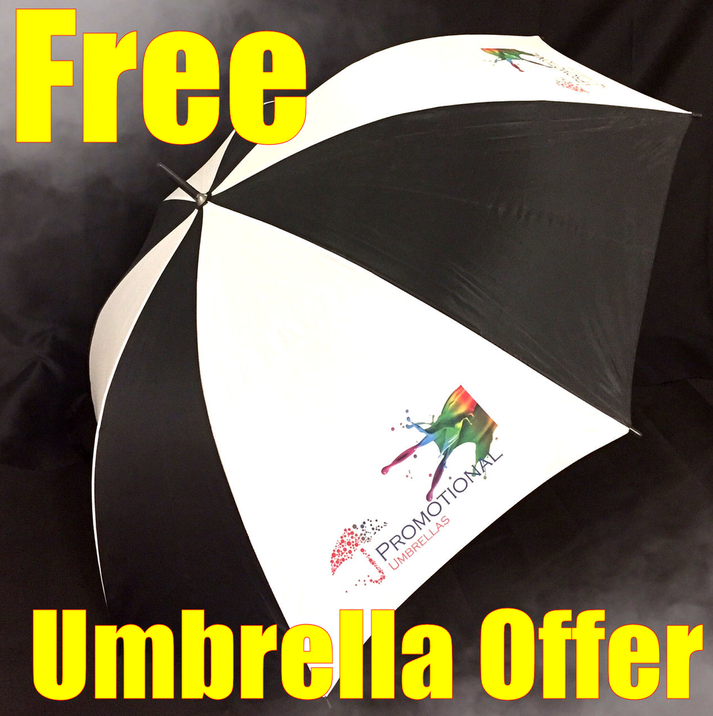 FREE Printed Promotional Umbrellas