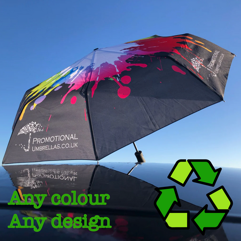 ECO-Atlantic Folding Deluxe Umbrella - THE ULTIMATE, ALL OVER PRINTING, BEST QUALITY - As low as £12.40 each Printed & Delivered
