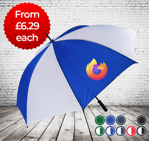 Susino Golf Fibre Light Umbrella- CHEAPEST STORMPROOF Promotional Umbrellas - As low as £6.29 each Printed & Delivered