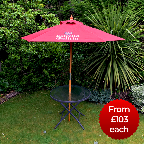 Windsor 2.5 Metre Round Wooden Branded Parasol