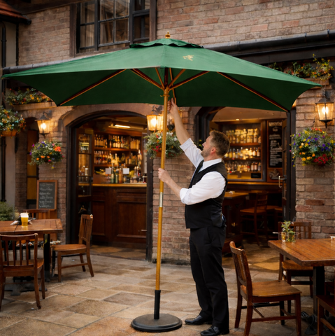 Windsor 3 x 2  Metre Rectangular Wooden Printed Parasol