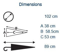 Auto City Classic Umbrella Dimensions