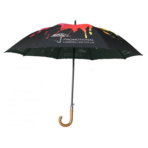 Automatic Corporate Gents Walking Umbrella Full Canopy Print