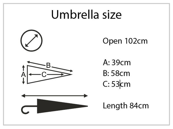 City Commuter Striped Umbrella Dimensions
