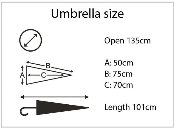 Cyclone Auto Vented Golf Umbrella - Dimensions