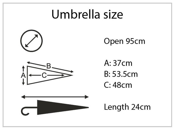 SuperMini Folding Umbrella Dimensions